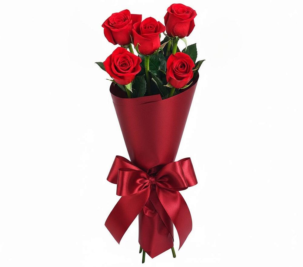 Букет 5 Красных роз Эдлесс Лав в Заболотье