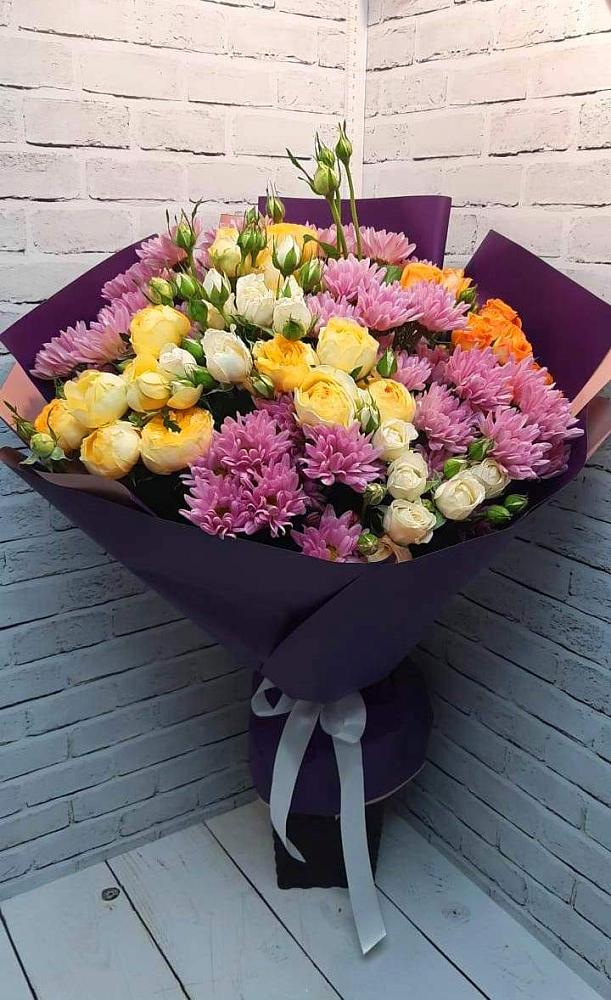 Букет цветов из: Хризантемы и Розы в Заболотье