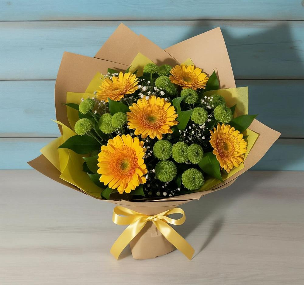 Букет цветов из: Герберы и Хризантемы в Заболотье