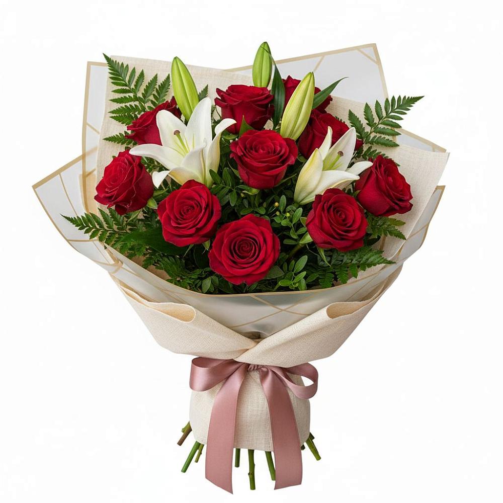 Букет цветов из: Лилии и Розы в Заболотье