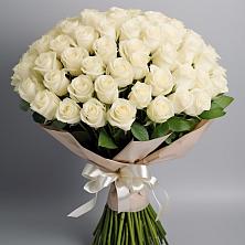 Букет 101 беля роза Белоснежка в Заболотье
