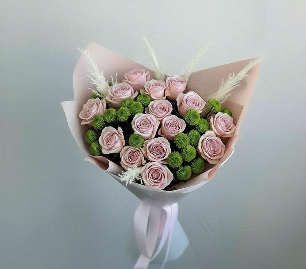 Букет цветов из: Розы и Хризантемы в Заболотье