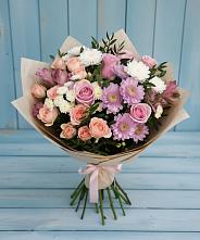 Букет цветов из:  Хризантемы, Розы и Альстромерии в Заболотье