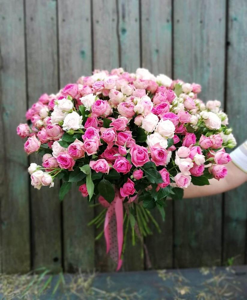 Букет Розовые кустовые розы Натали и Лав Лидия в Заболотье