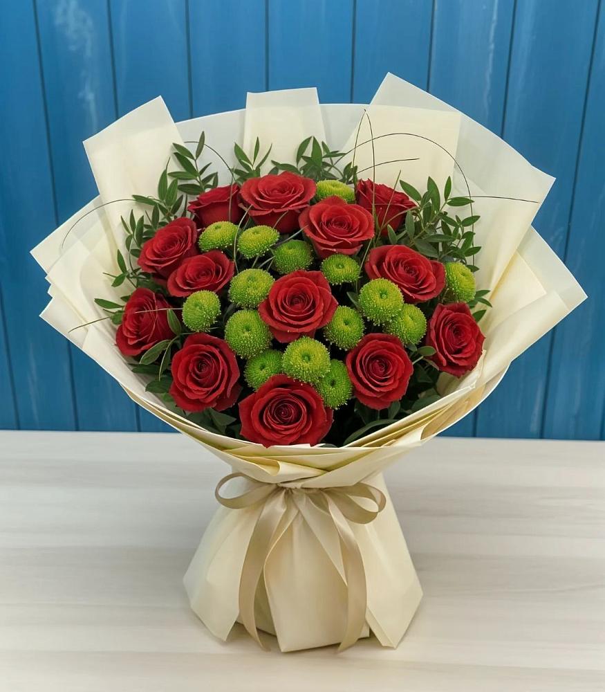 Букет цветов из: Розы и Хризантемы в Заболотье